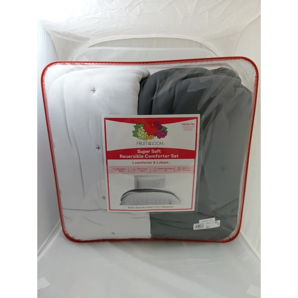 FRUIT OF THE LOOM SUPER SOFT REVERSIBLE COMFORTER SET Retails 85$